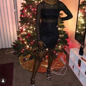 Black Sheer Mini Dress